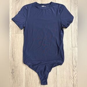 Aerie Navy Short Sleeve Bodysuit